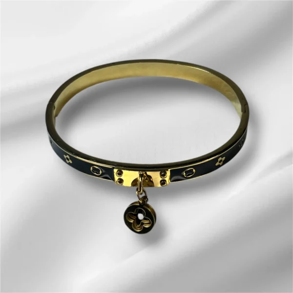 Louis Vuitton Bracelet with 3 Charms - Black Inlay